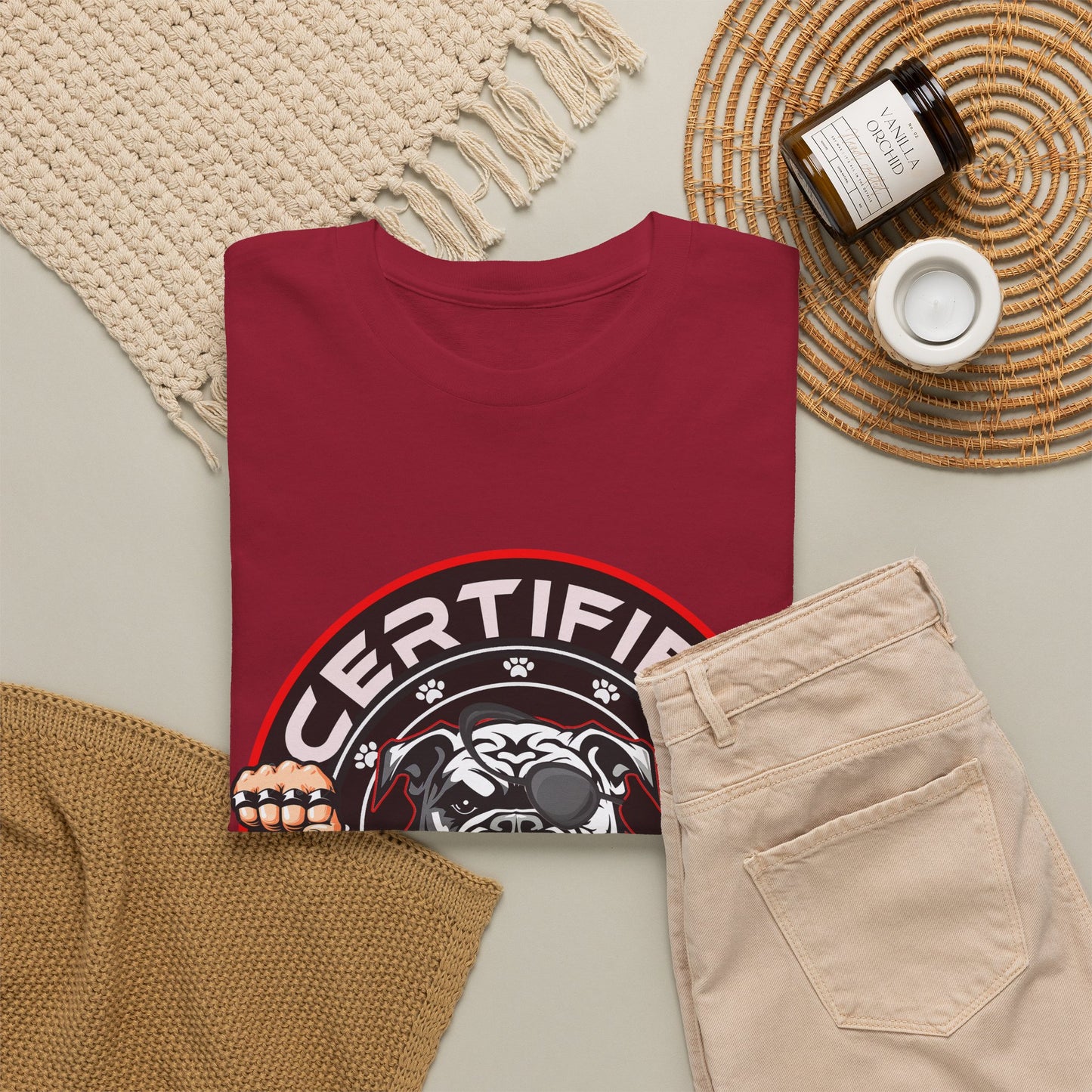 Certified Bounty Hunter, Unisex Heavy Cotton Tee, comedy, bulldog, print design, png, GraphicTees