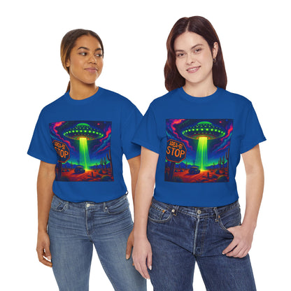 Area 51 Stop UFO Abduction T-Shirt — Neon Alien Invasion Tee