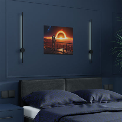 Astronaut Watching Blackhole, Satin Poster, Space Art Print, Cosmic Decor, Wall Art for Space Lovers, Unique Gift for Astronaut Fans, t-shirts, tshirts, tees