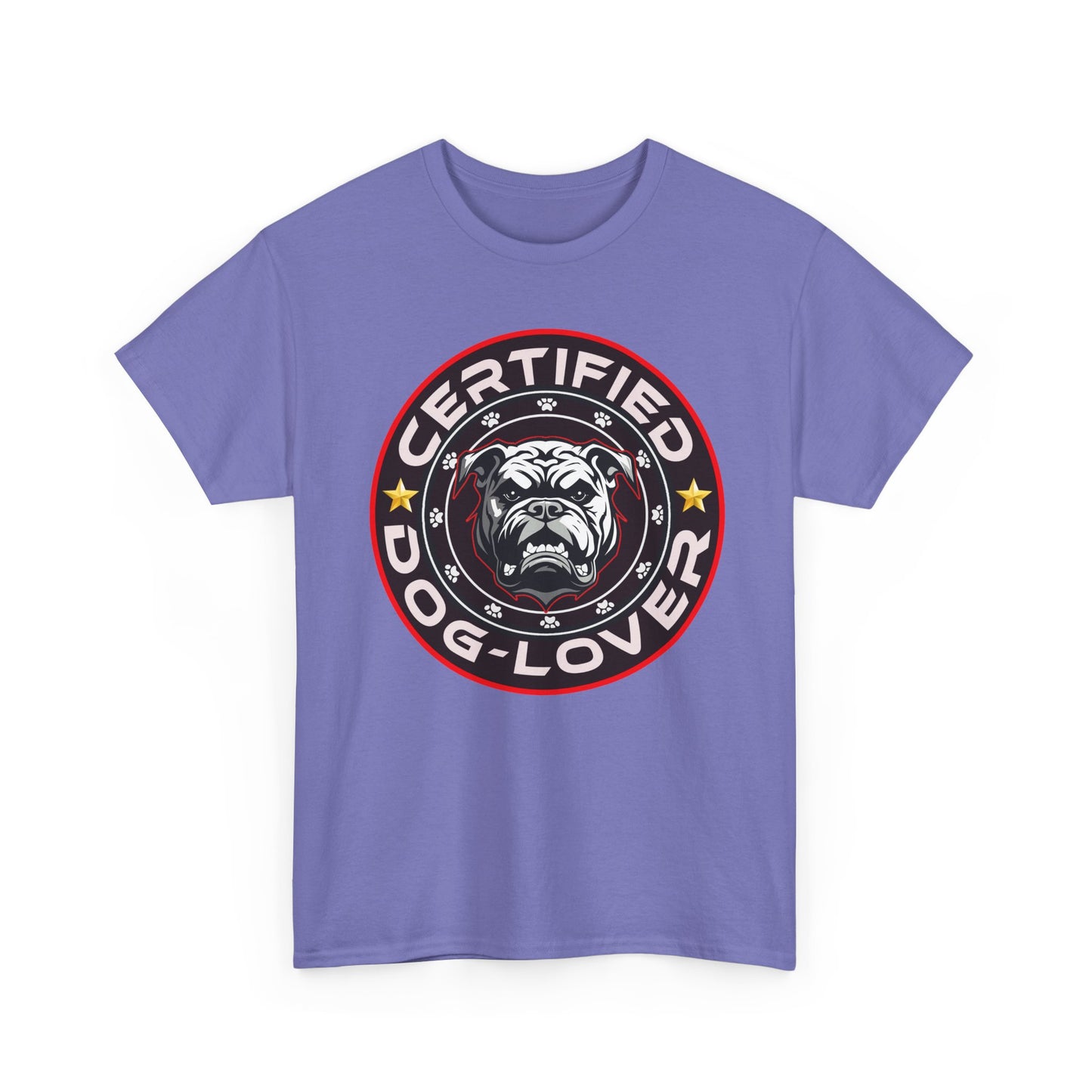 Certified Dog Lover Unisex Tee - Bulldog Print Design, GraphicTees, t-shirt, tshirt, png