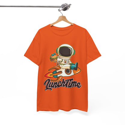 Astronaut Lunchtime Unisex Heavy Cotton Tee - Fun Graphic T-Shirt for Space Lovers, GraphicTees, png, t-shirts, tshirts