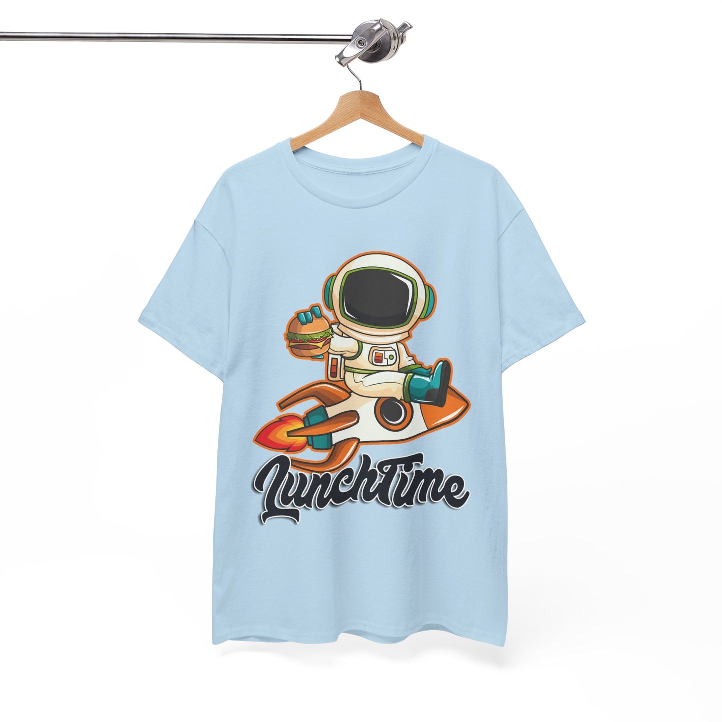 Astronaut Lunchtime Unisex Heavy Cotton Tee - Fun Graphic T-Shirt for Space Lovers, GraphicTees, png, t-shirts, tshirts