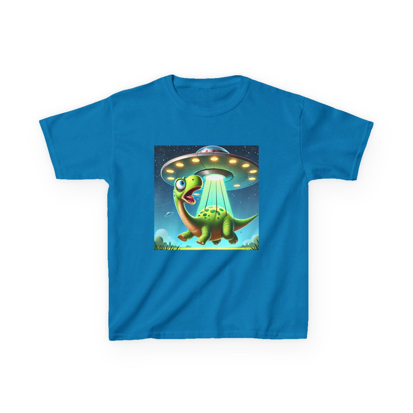 Dinosaur UFO Kids Tee, Fun Graphic Shirt for Boys and Girls, Perfect for Birthdays, Parties, Casual Wear, Gifts, tshirt, t-shirt