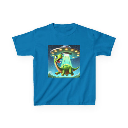 Dinosaur UFO Kids Tee, Fun Graphic Shirt for Boys and Girls, Perfect for Birthdays, Parties, Casual Wear, Gifts, tshirt, t-shirt