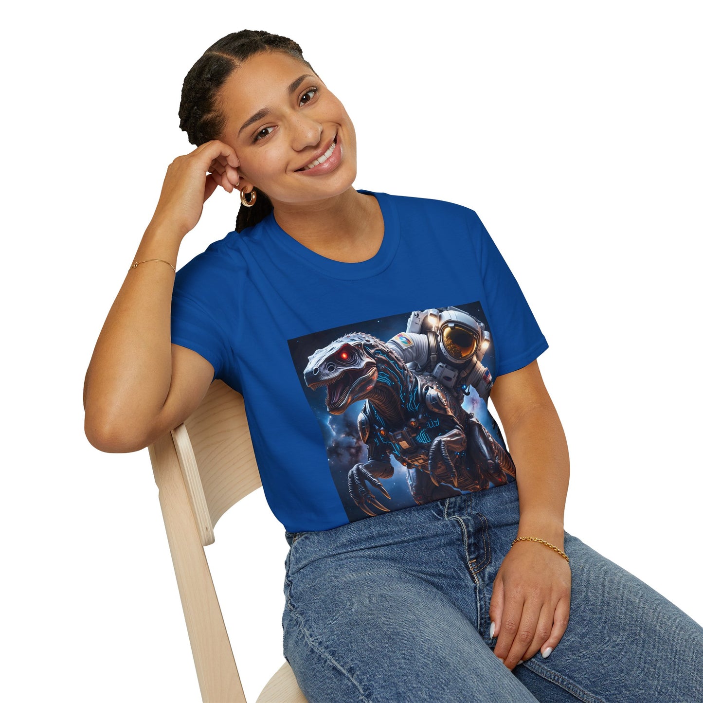 Space Dinosaur Unisex Softstyle T-Shirt, Fun Gift for Kids, Science Fiction Tee, Unique Graphic Shirt, Cool Outfit for Parties, t-shirt, tshirt, png