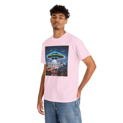 Retro Neon Alien UFO T-Shirt — "Conspiracy at DC" Graphic Tee