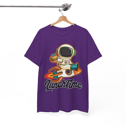 Astronaut Lunchtime Unisex Heavy Cotton Tee - Fun Graphic T-Shirt for Space Lovers, GraphicTees, png, t-shirts, tshirts