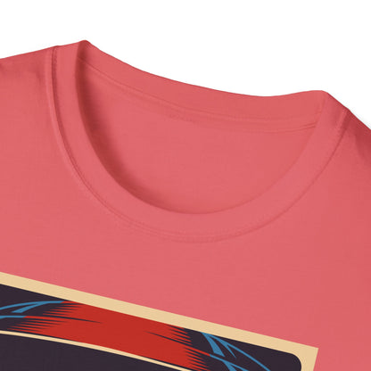 Cosmic Alien Peace Unisex Softstyle T-Shirt, Vintage UFO Tee, Space Lover Gift, Sci-Fi Fan Shirt, Trendy Graphic Tee, GraphicTees, t-shirts