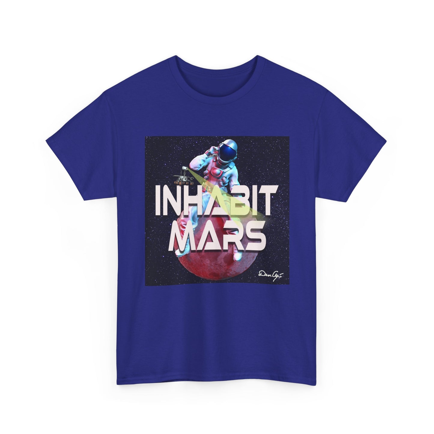 Inhabit Mars, Unisex Heavy Cotton Tee, Space, SpaceX, Universe, UFO, multiverse, graphic design, png, graphic design, t-shirts, tee