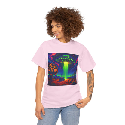Area 51 Stop UFO Abduction T-Shirt — Neon Alien Invasion Tee