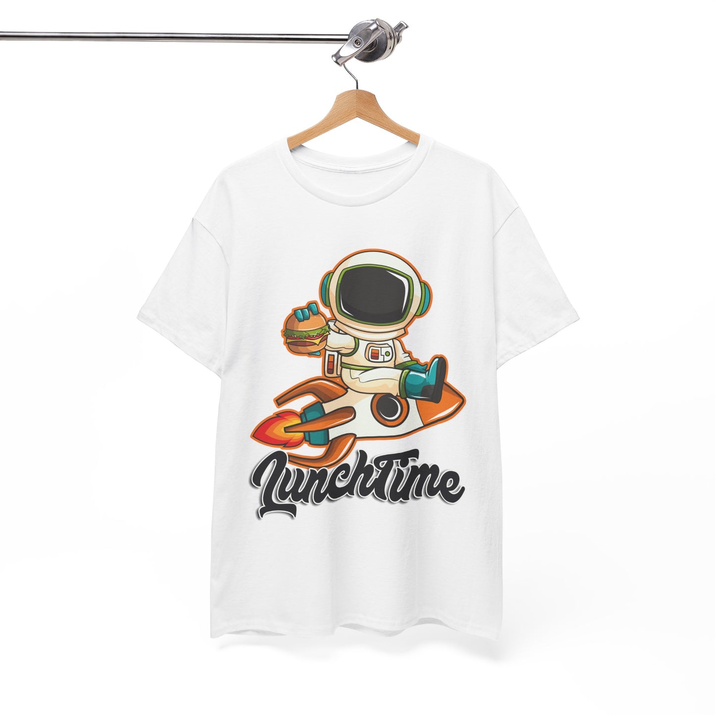 Astronaut Lunchtime Unisex Heavy Cotton Tee - Fun Graphic T-Shirt for Space Lovers, GraphicTees, png, t-shirts, tshirts