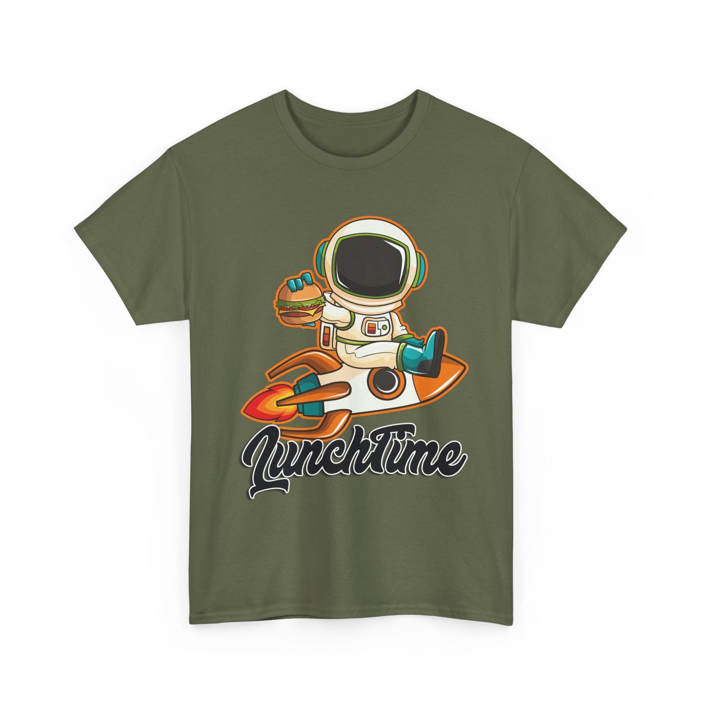 Astronaut Lunchtime Unisex Heavy Cotton Tee - Fun Graphic T-Shirt for Space Lovers, GraphicTees, png, t-shirts, tshirts