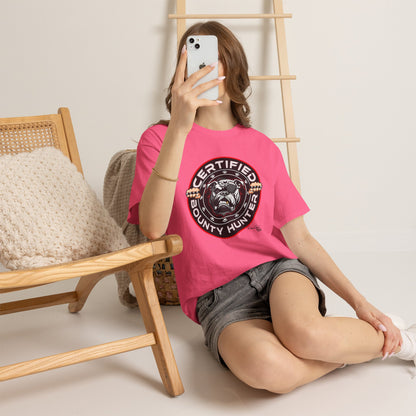 Certified Bounty Hunter, Unisex Heavy Cotton Tee, comedy, bulldog, print design, png, GraphicTees