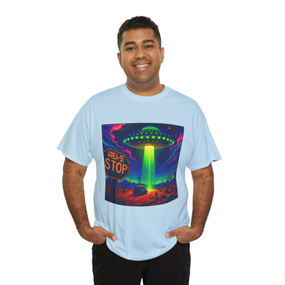 Area 51 Stop UFO Abduction T-Shirt — Neon Alien Invasion Tee