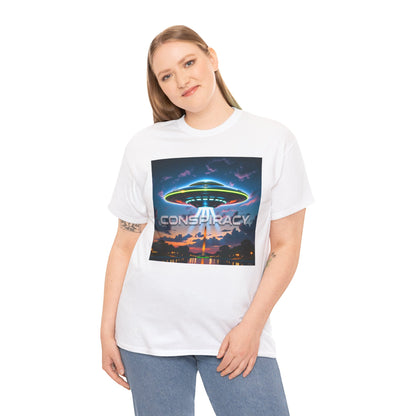 Retro Neon Alien UFO T-Shirt — "Conspiracy at DC" Graphic Tee