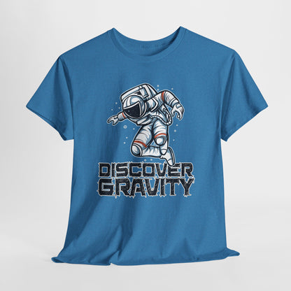 Discover Gravity. Unisex Heavy Cotton Tee - Fun Astronaut, Astronomy Graphic Tee - Unisex graphic design, png Express Delivery available