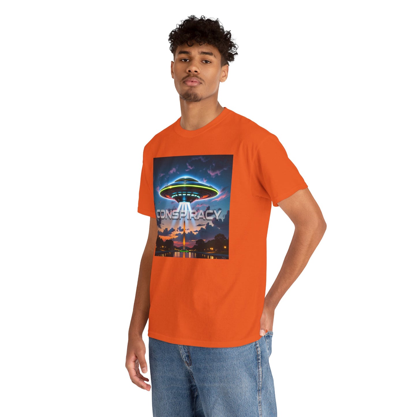 Retro Neon Alien UFO T-Shirt — "Conspiracy at DC" Graphic Tee