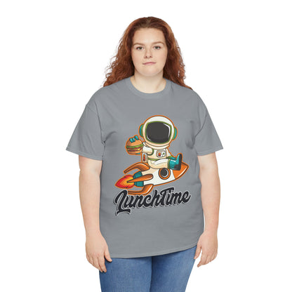 Astronaut Lunchtime Unisex Heavy Cotton Tee - Fun Graphic T-Shirt for Space Lovers, GraphicTees, png, t-shirts, tshirts