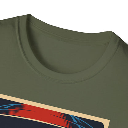 Cosmic Alien Peace Unisex Softstyle T-Shirt, Vintage UFO Tee, Space Lover Gift, Sci-Fi Fan Shirt, Trendy Graphic Tee, GraphicTees, t-shirts