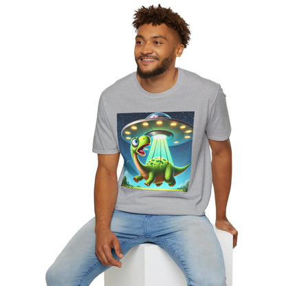 Cute Alien Dinosaur Unisex T-Shirt, Fun Graphic Tee, Kids & Adults, Space Theme, Playful Gift Idea, Birthday, Casual Wear