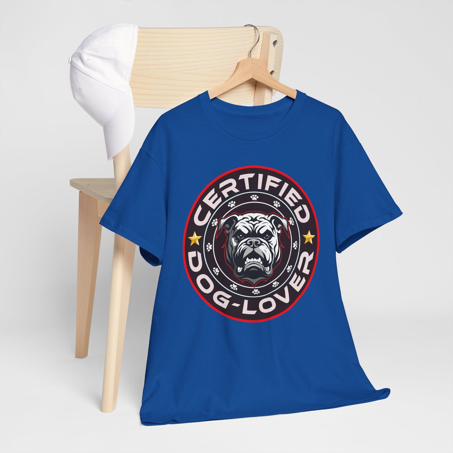 Certified Dog Lover Unisex Tee - Bulldog Print Design, GraphicTees, t-shirt, tshirt, png