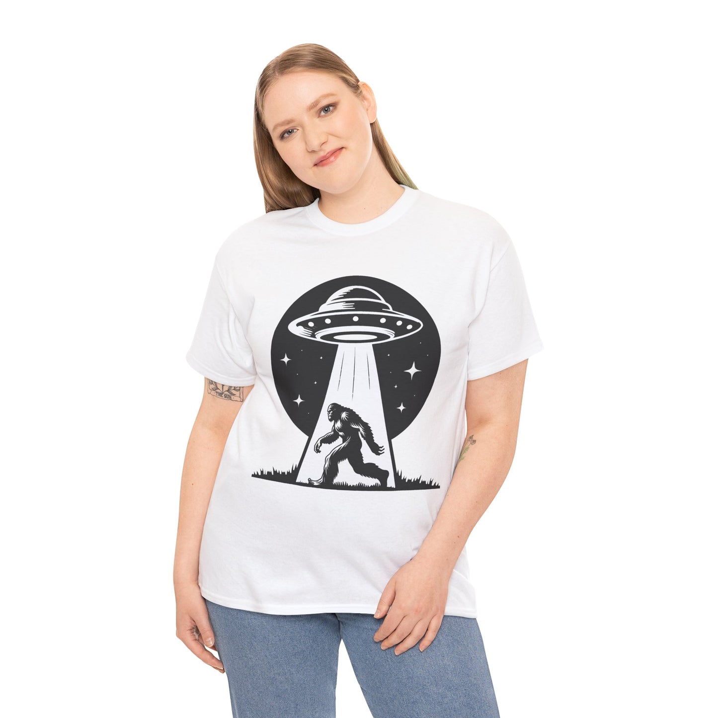 Bigfoot UFO Unisex Tee Graphic Design T-Shirt, GraphicTees, png, sublimation