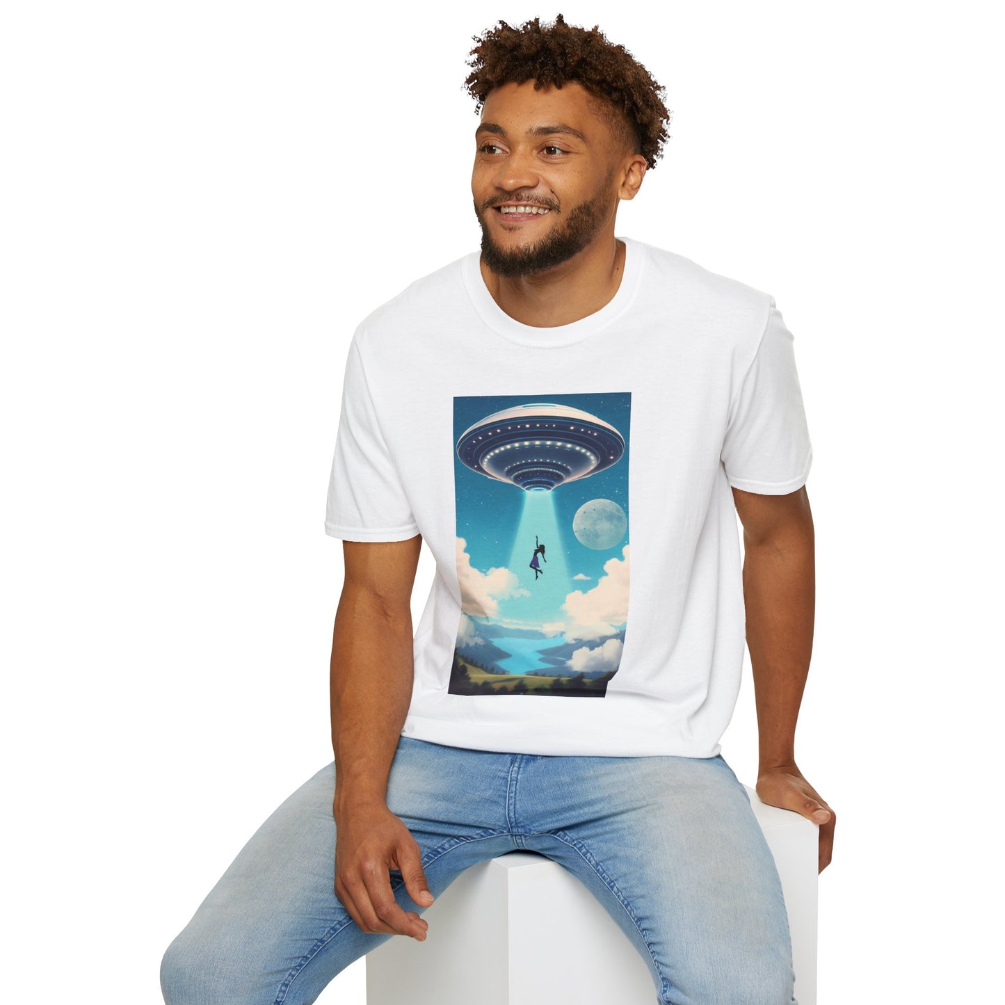 Cosmic Abduction Unisex T-Shirt | Space Alien Tee, UFO Graphic Shirt, Sci-Fi Fan Gift, Casual Style, Cool Vintage Look