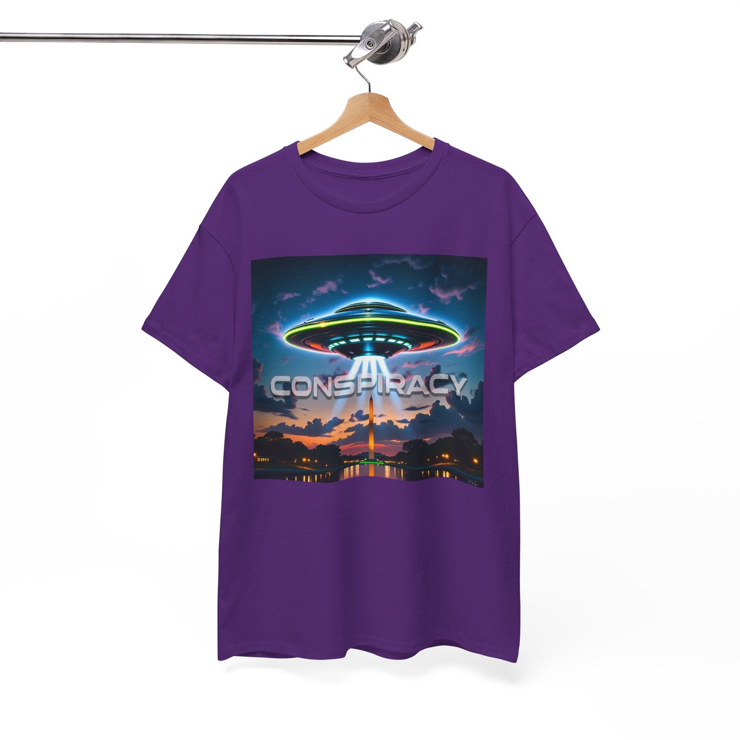 Retro Neon Alien UFO T-Shirt — "Conspiracy at DC" Graphic Tee