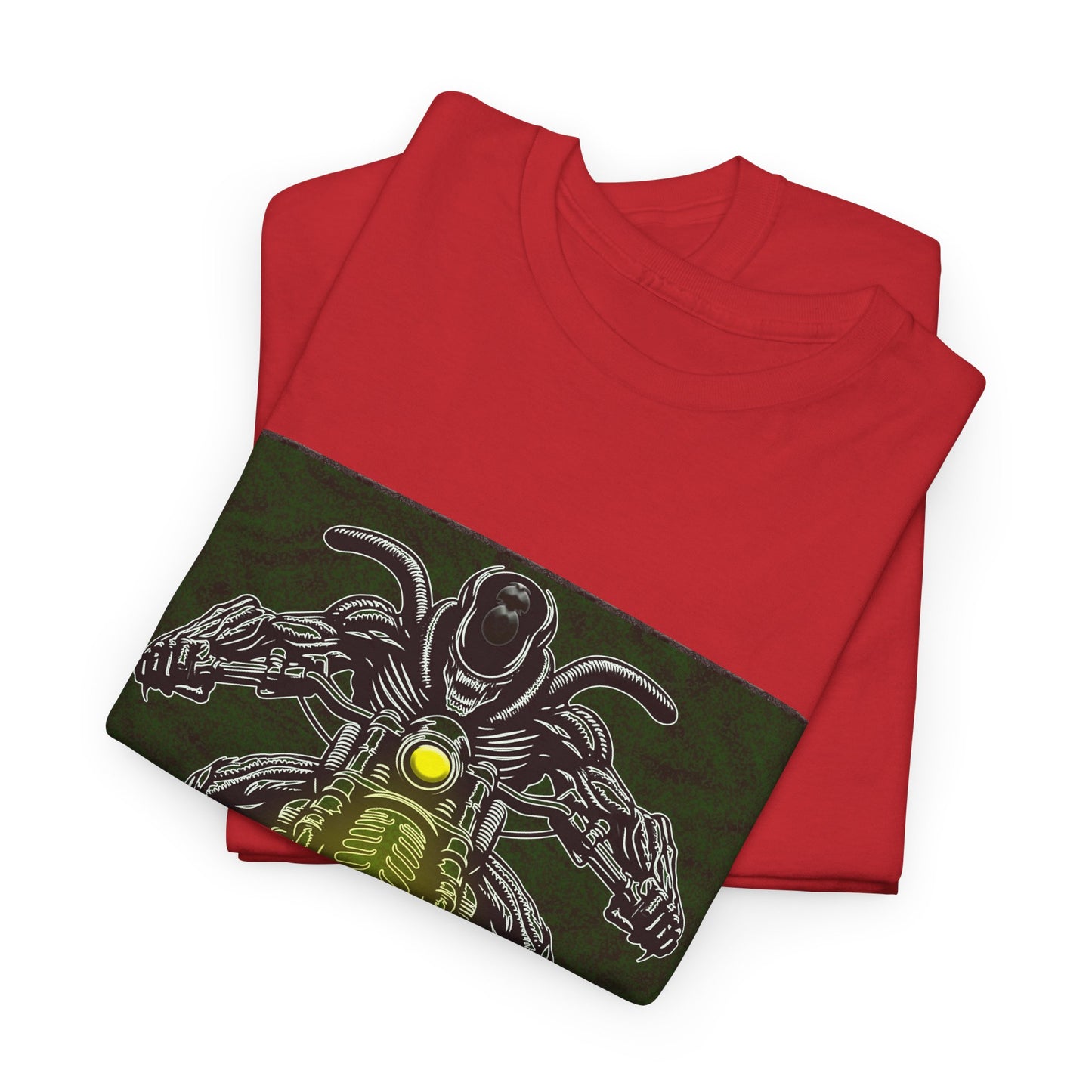 Alien Biker Neon Sci‑Fi Motorcycle T-Shirt