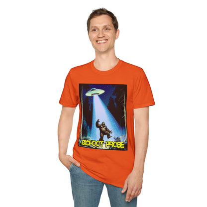 Bigfoot Probe Unisex Softstyle T-Shirt - Fun UFO Graphic Tee, Perfect Gift, Halloween, Nerd Culture, Outdoors, Alien, Graphic tees, t-shirts, Graphic design, t-shirts, tees