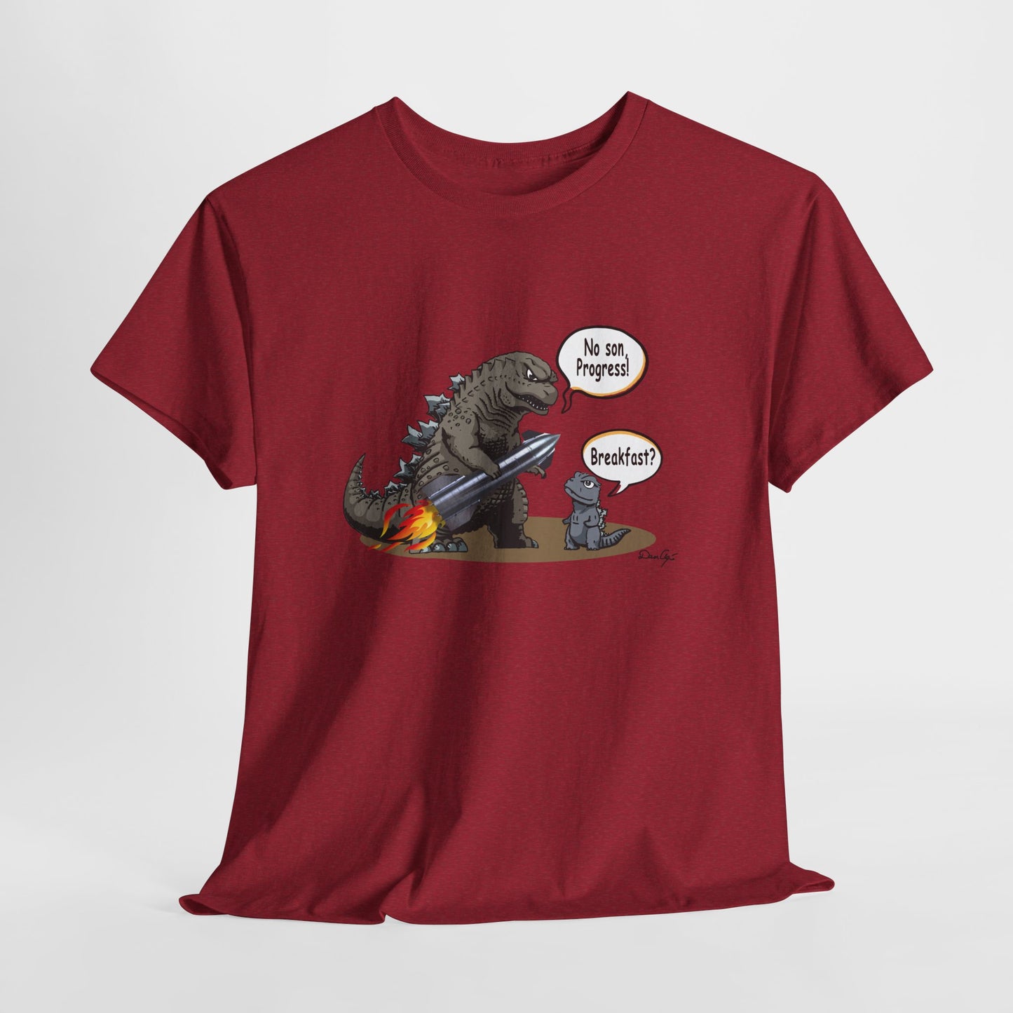 Godzilla, Son and SpaceX, Unisex Heavy Cotton Tee, print design, t-shirt, t-shirts, t-shirts, png, funny, cartoons, tee