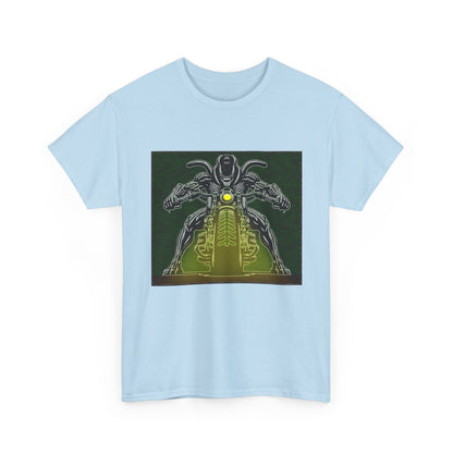 Alien Biker Neon Sci‑Fi Motorcycle T-Shirt