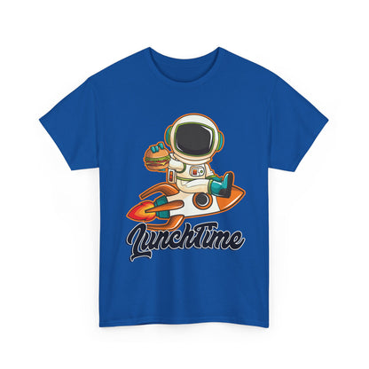 Astronaut Lunchtime Unisex Heavy Cotton Tee - Fun Graphic T-Shirt for Space Lovers, GraphicTees, png, t-shirts, tshirts