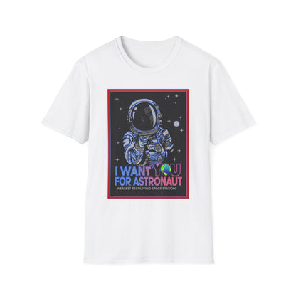 Astronaut Recruitment T-Shirt, Space Lover Gift, Unisex Tee, Science Fiction Apparel, Graphic Shirt, Outer Space Fashion, Graphic design