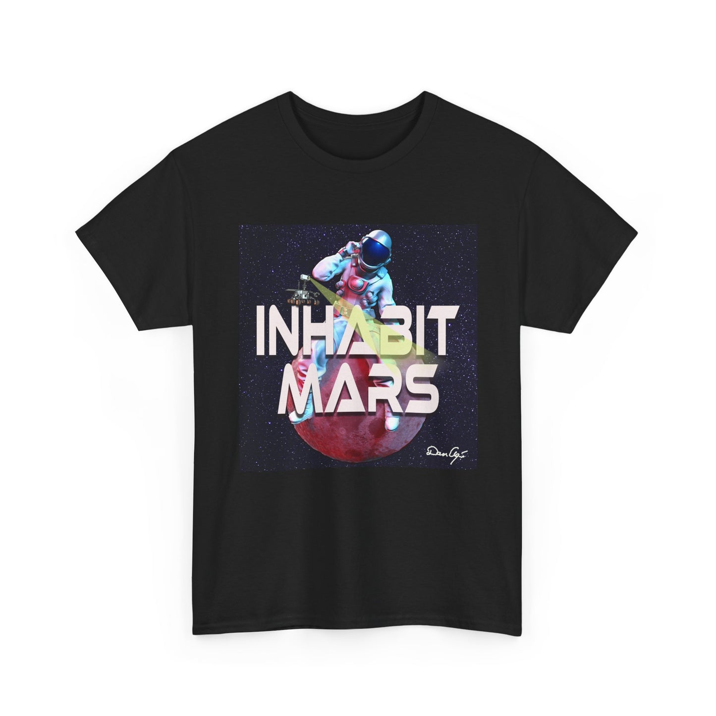 Inhabit Mars, Unisex Heavy Cotton Tee, Space, SpaceX, Universe, UFO, multiverse, graphic design, png, graphic design, t-shirts, tee