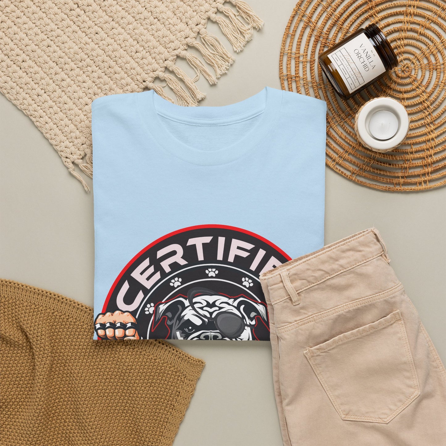 Certified Bounty Hunter, Unisex Heavy Cotton Tee, comedy, bulldog, print design, png, GraphicTees