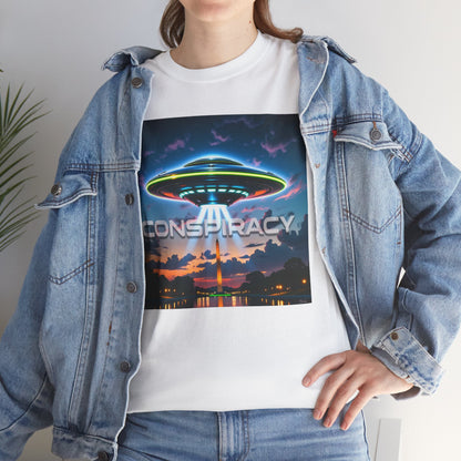 Retro Neon Alien UFO T-Shirt — "Conspiracy at DC" Graphic Tee