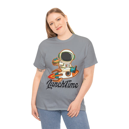 Astronaut Lunchtime Unisex Heavy Cotton Tee - Fun Graphic T-Shirt for Space Lovers, GraphicTees, png, t-shirts, tshirts