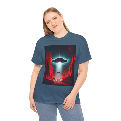 Taken, Unisex Heavy Cotton Tee, UFO inspired t-shirt, graphic design, art, png, t-shirts, tshirts, tee