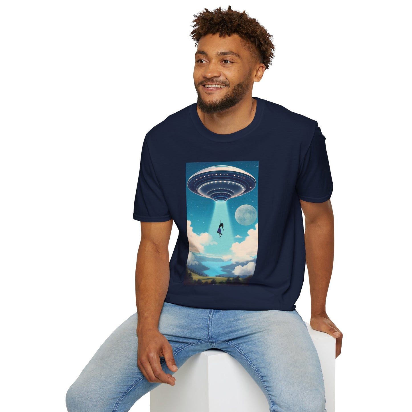 Cosmic Abduction Unisex T-Shirt | Space Alien Tee, UFO Graphic Shirt, Sci-Fi Fan Gift, Casual Style, Cool Vintage Look