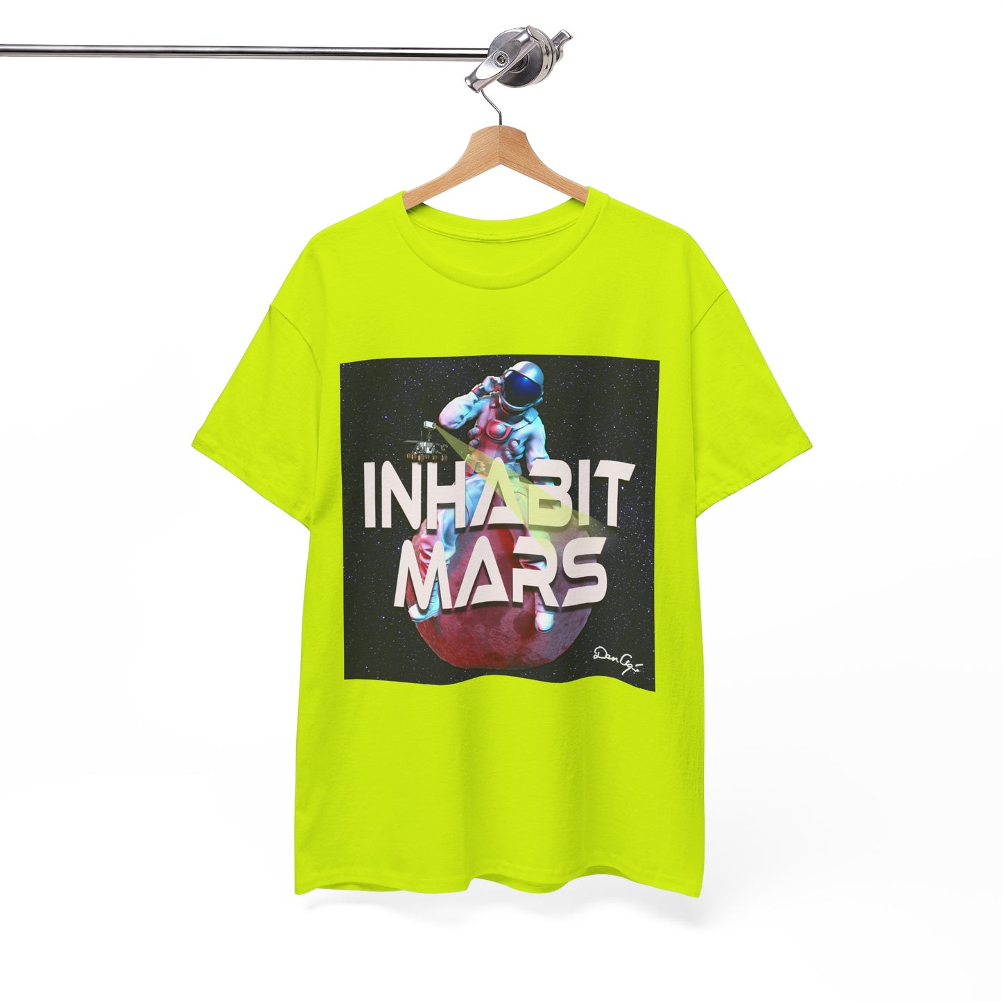 Inhabit Mars, Unisex Heavy Cotton Tee, Space, SpaceX, Universe, UFO, multiverse, graphic design, png, graphic design, t-shirts, tee