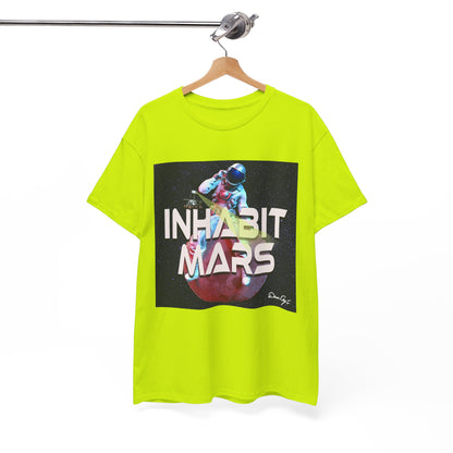 Inhabit Mars, Unisex Heavy Cotton Tee, Space, SpaceX, Universe, UFO, multiverse, graphic design, png, graphic design, t-shirts, tee