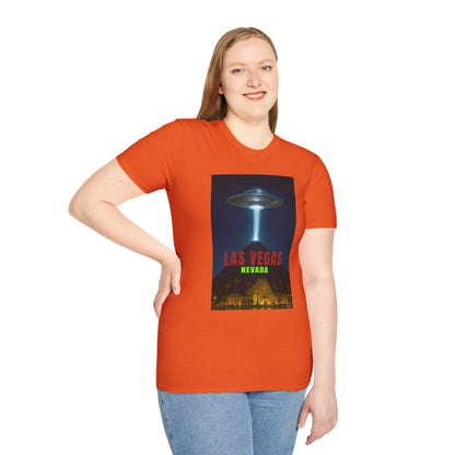 Luxor UFO, Las Vegas UFO Unisex Softstyle T-Shirt - Retro Nevada Design, graphic design, t-shirts, tshirts, tees, GraphicTees, png