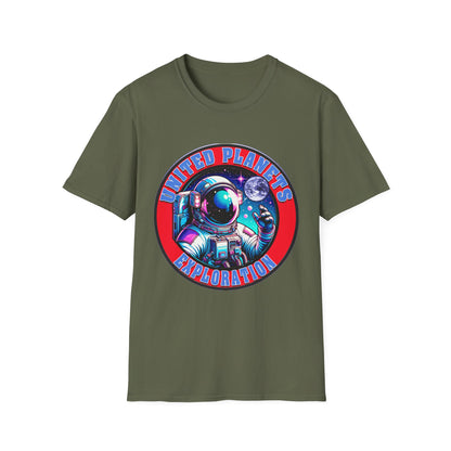 United Planets Exploration Astronaut T-Shirt, Science Themed Tee, Outer Space Shirt for Gift, Birthday, Unisex Softstyle Apparel
