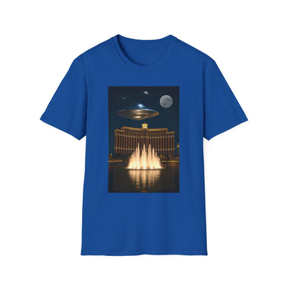Cosmic Vibes Unisex T-Shirt - UFO & Moon Design, Relaxed Fit Tee for Space Lovers, Gift for Sci-Fi Fans, Casual Wear, Everyday Essentials, t-shirt, tshirt, png