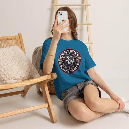 Certified Bounty Hunter, Unisex Heavy Cotton Tee, comedy, bulldog, print design, png, GraphicTees