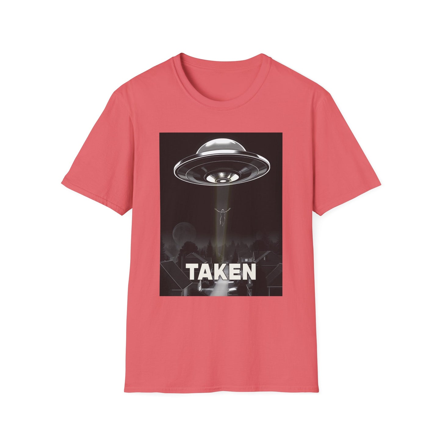 Taken 3, Alien Theme Unisex Softstyle T-Shirt, Fun Graphic Tee for UFO Lovers, Great for Casual Wear, Gifts for Sci-Fi Fans, Cool Shirt