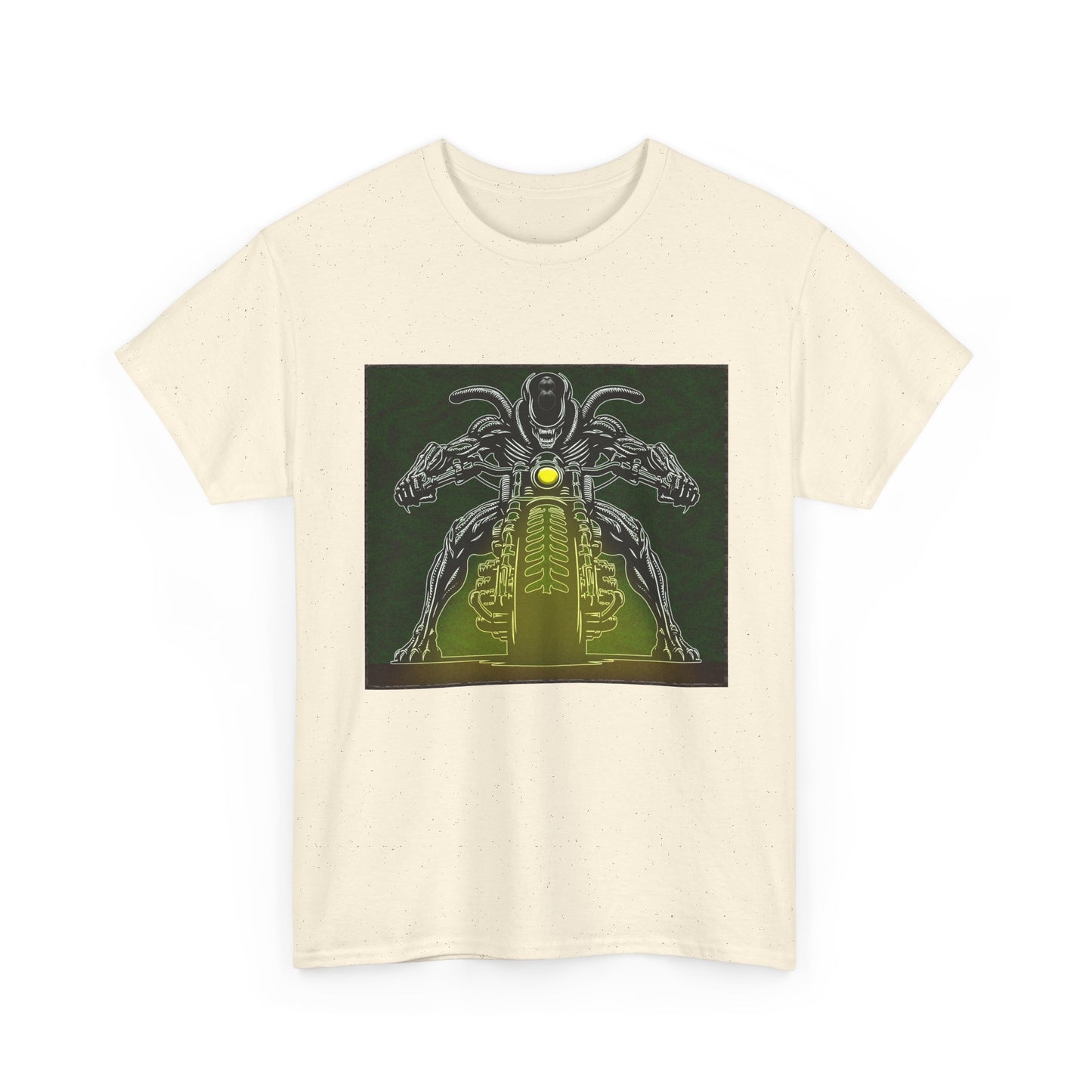 Alien Biker Neon Sci‑Fi Motorcycle T-Shirt