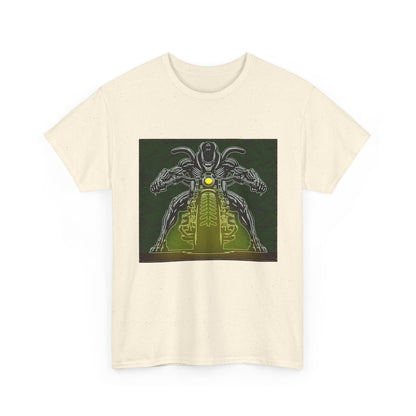 Alien Biker Neon Sci‑Fi Motorcycle T-Shirt