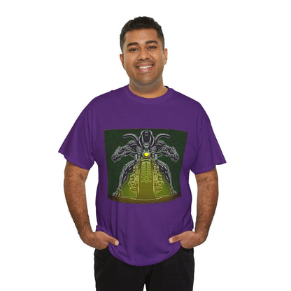 Alien Biker Neon Sci‑Fi Motorcycle T-Shirt